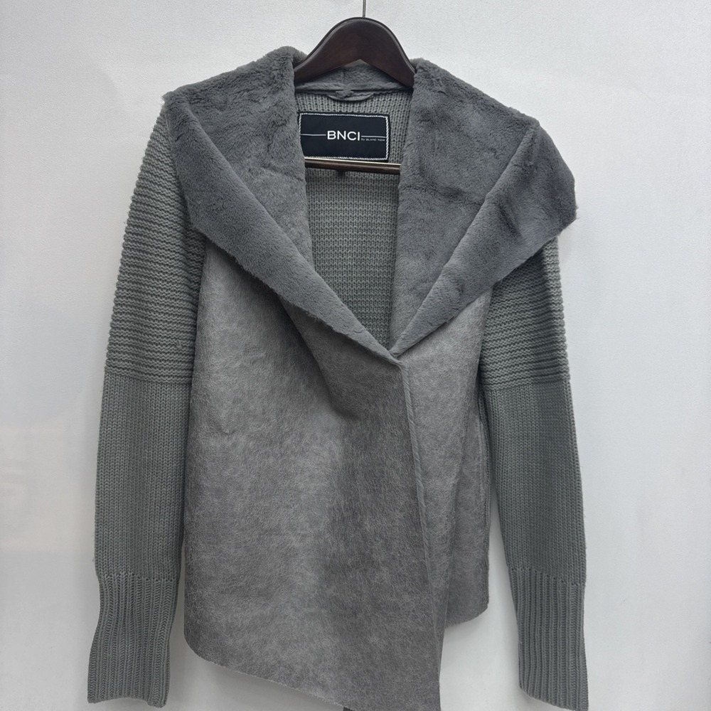 BNCI by Blanc Noir Faux Suede Moto Jacket. Womens Small Fully Kit Back